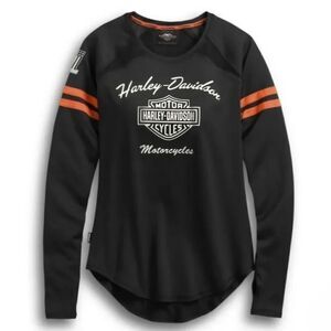 Harley-Davidson Black Crewneck Long Sleeve Performance Coolcore® Top